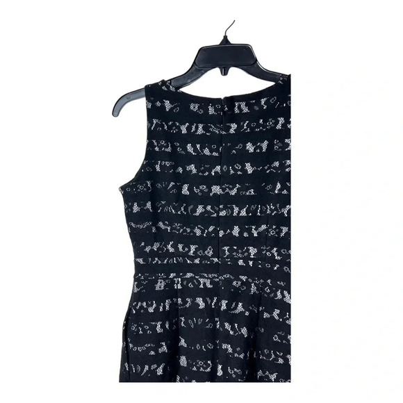 CYNTHUA ROWLEY SLEEVELESS LACE MIDI DRESS SIZE 4 HIDDEN ZIPPER BACK BLACK COLOR - Picture 8 of 9